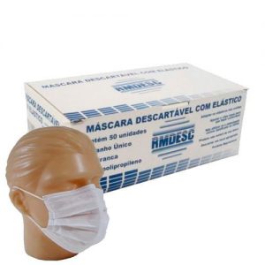 Máscara Descartável com elástico - cor Branco - RMDESC