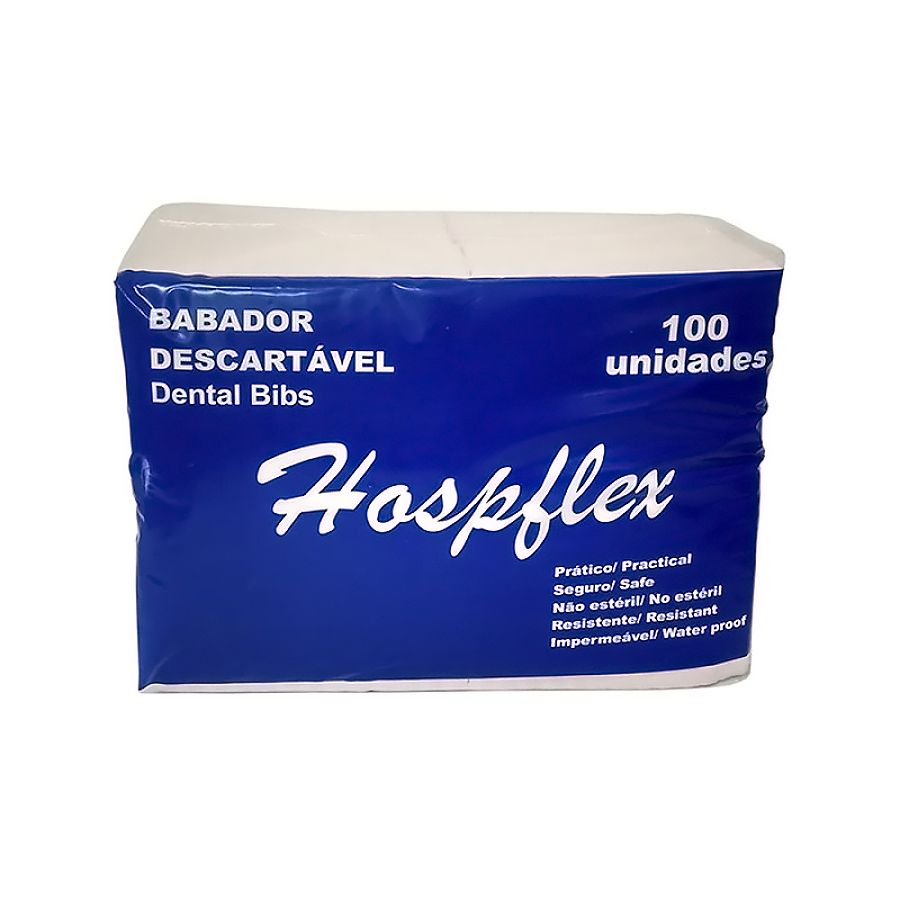 Babador Odontológico Impermeável - Pacote com 100 unidades HOSPFLEX