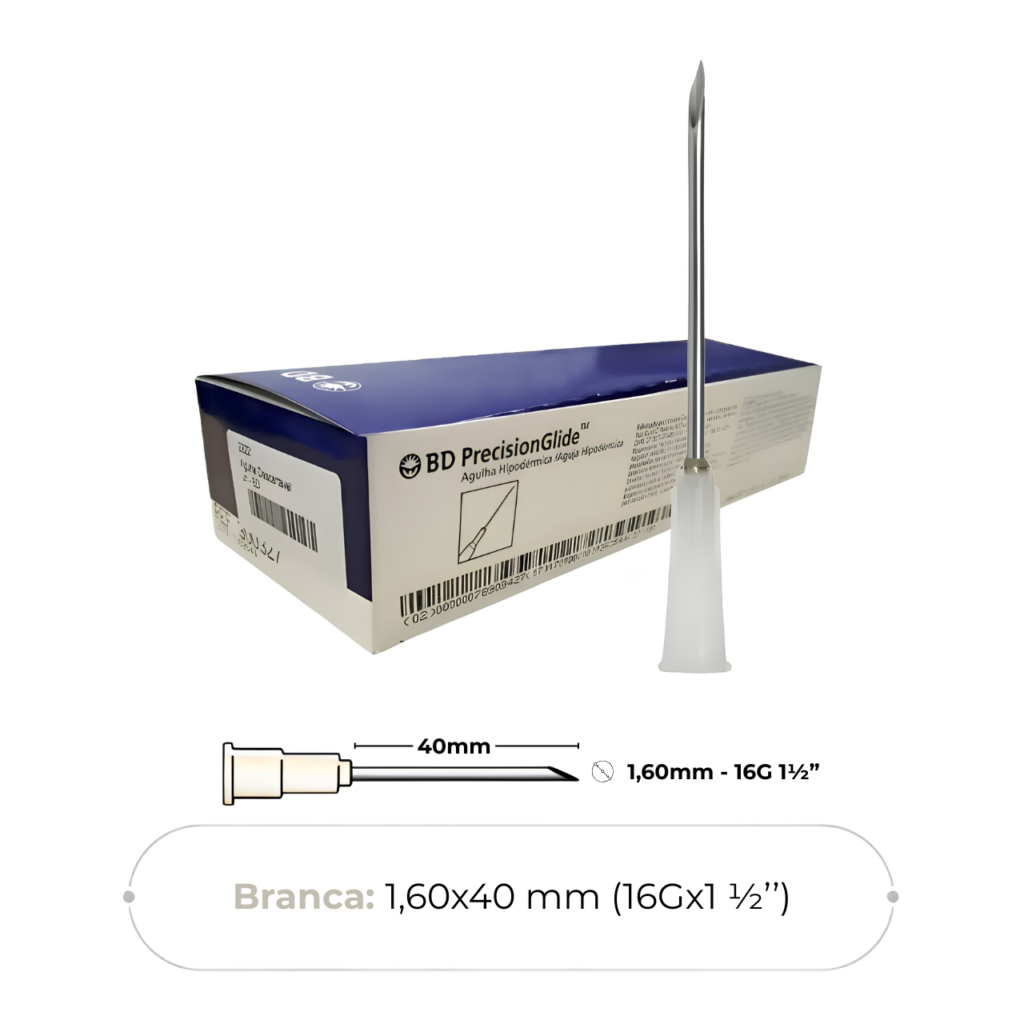 Agulha Hipodérmica 40X16 - 16G 1 1/2