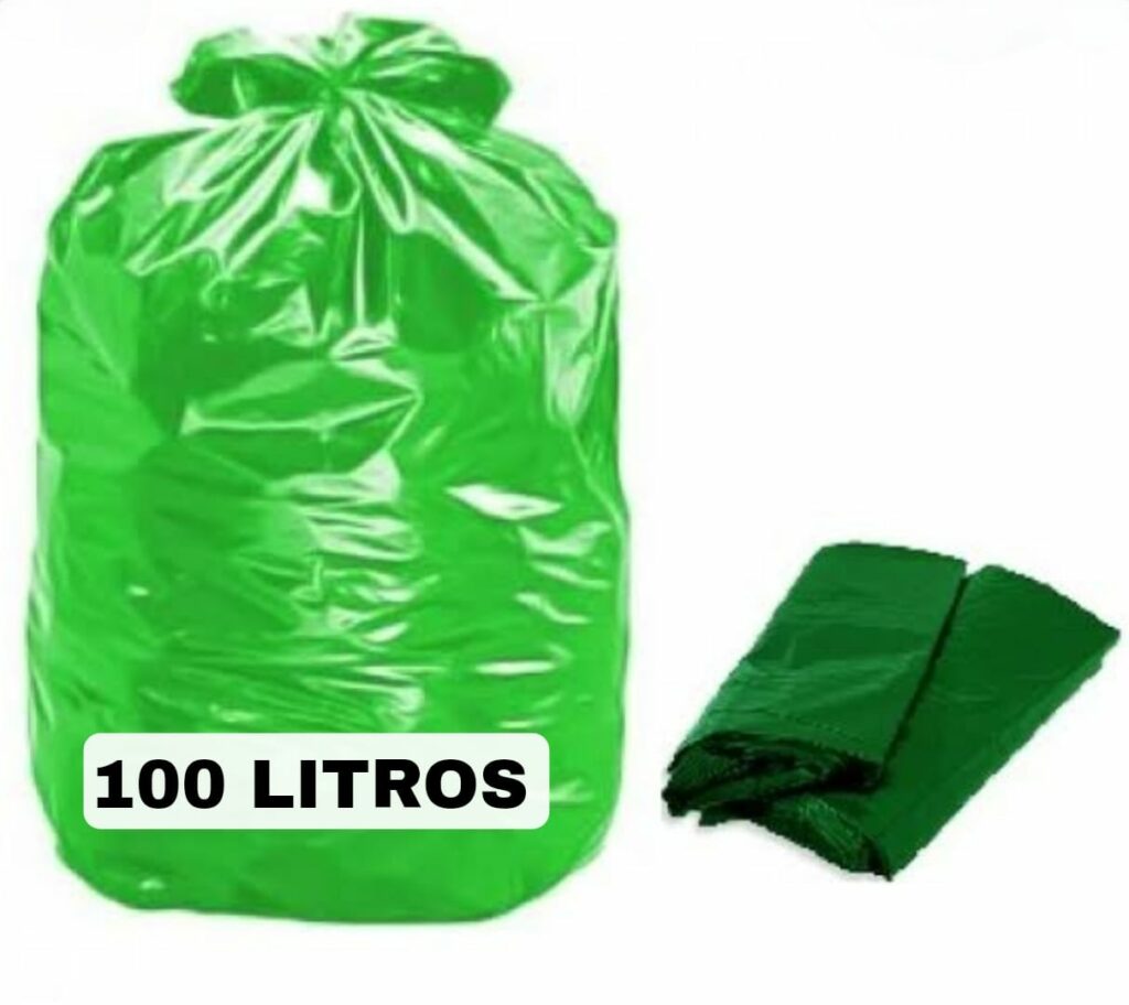 Saco de Lixo Verde 100LTS - pacote com 100 unidades - BRANCOPEL