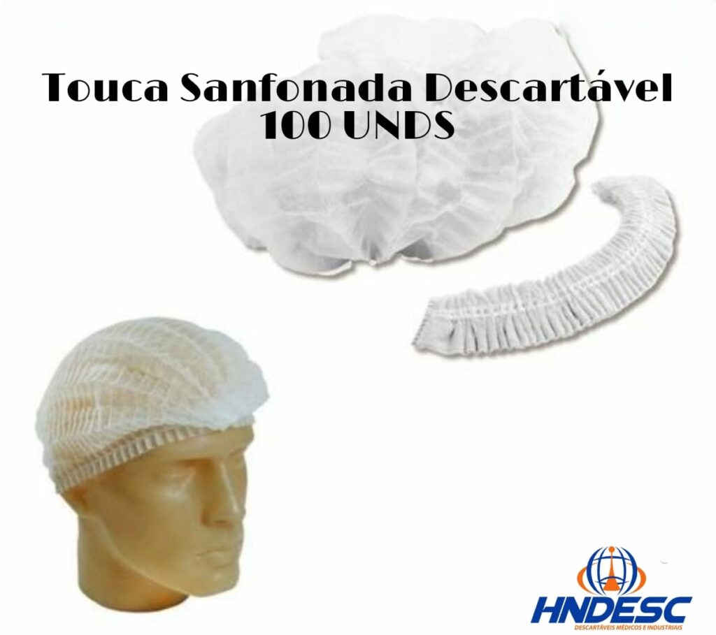 Touca Descartável Sanfonada - Cor Branca - HNDESC