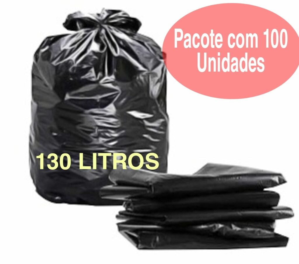 Saco De Lixo Preto 130 LT- Pacote com 100 unidades - LUGIPLAST