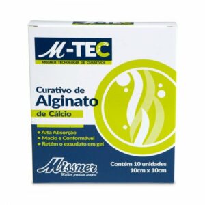 Curativo Alginato Cálcio 10X10 - Caixa com 10 unidades - Missner