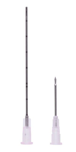 Microcânulas 18G (1,25X70MM) com Agulha Auxiliar (18GX1) - marca UNIQMED