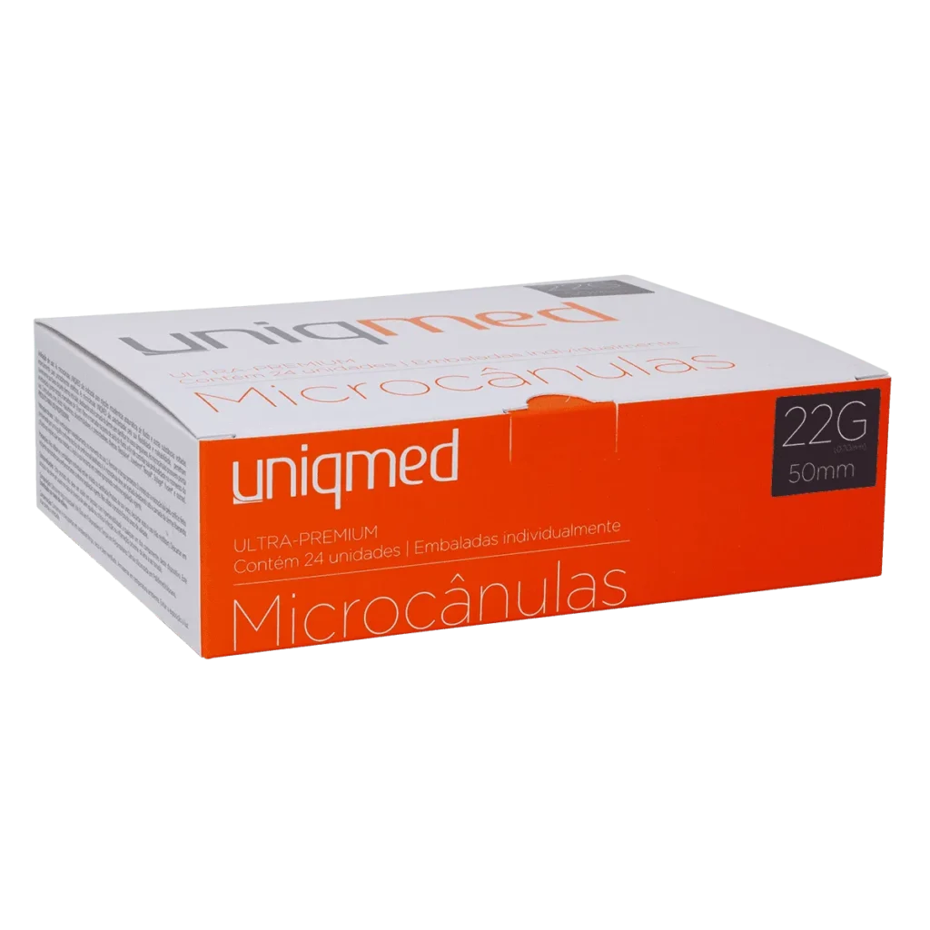 Microcânula 22G (0,7X50MM) sem agulha auxiliar - Caixa com 24 unidades - UNIQMED