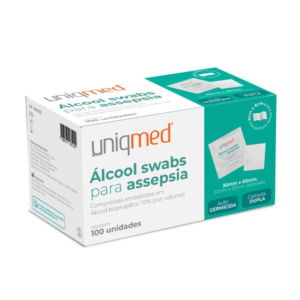 Álcool Swab 30x60mm- marca Uniqmed