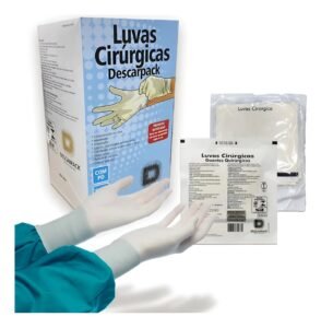 Luva Cirurgica Estéril Nº 6.5 - Cx c/50 pct - Descarpack