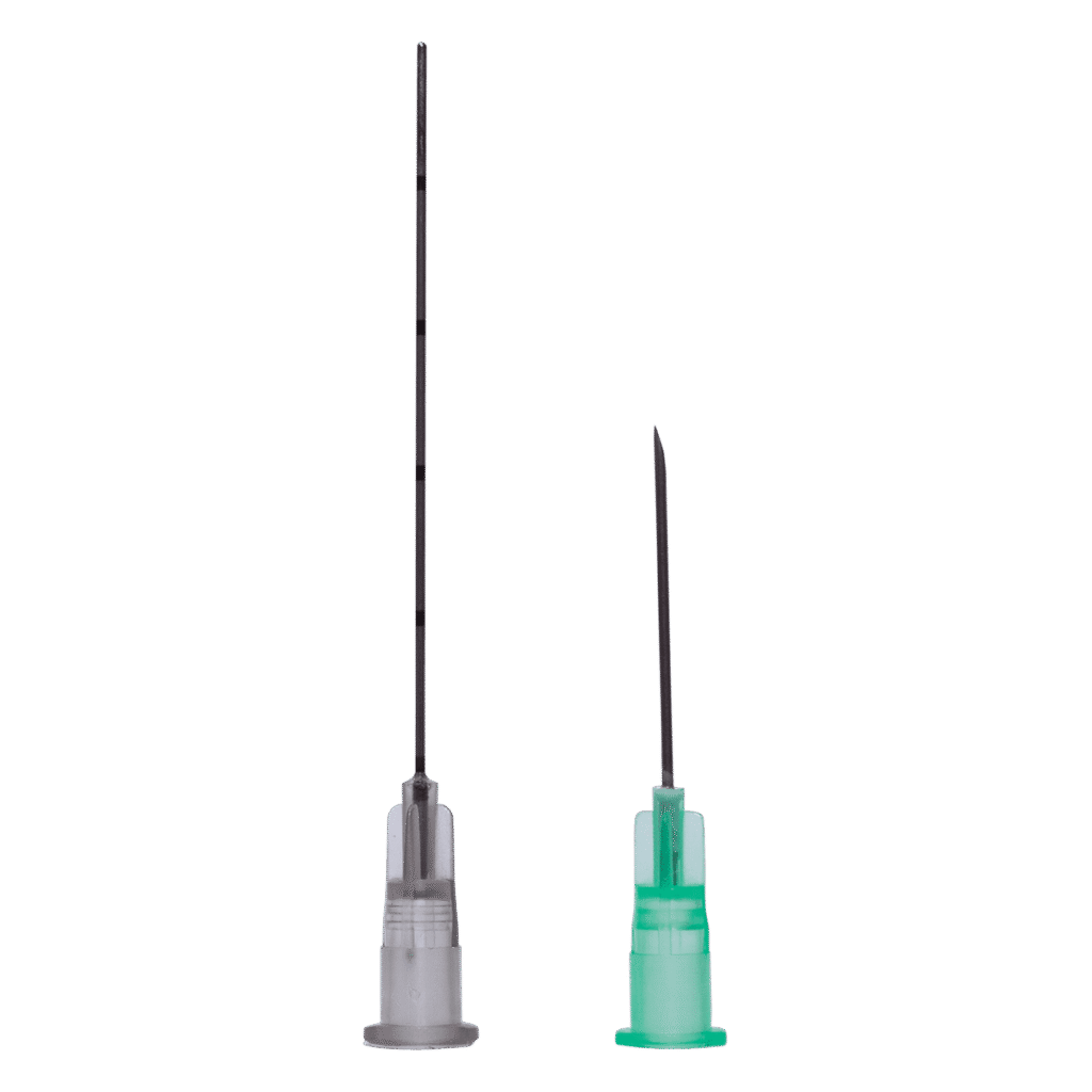 Microcânulas 22G (0,70x50mm) com Agulha Auxiliar (21GX1) - marca Uniqmed