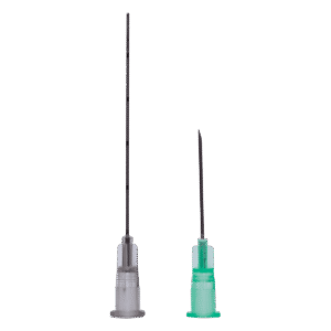 Microcânulas 22G (0,70x50mm) com Agulha Auxiliar (21GX1) - marca Uniqmed
