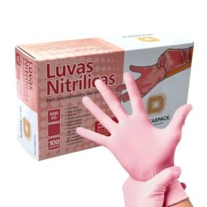 Luva Procedimento Nitrilica Rosa - Tamanho P - DESCARPACK