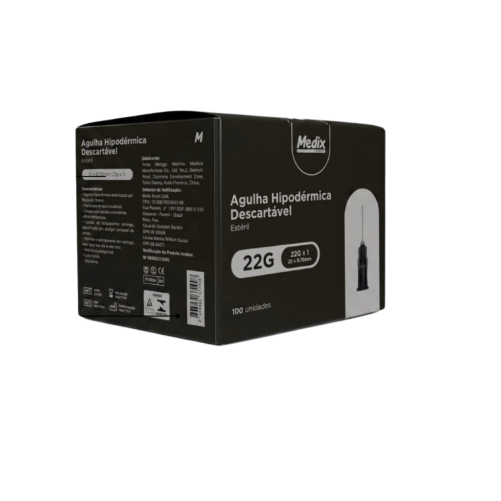 Agulha Hipodérmica 25x7 - 22G 1