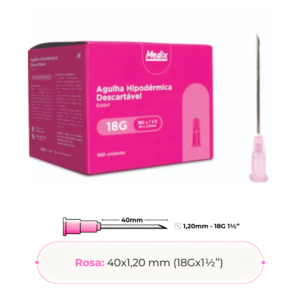 Agulha Hipodérmica 40X12 - 18G 1 1/2
